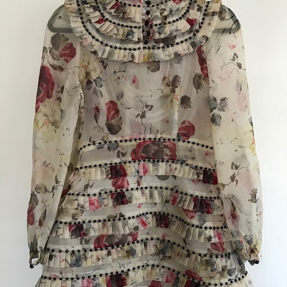 Zimmermann mischief floral pleated silk mini dress - Picture 10 of 11